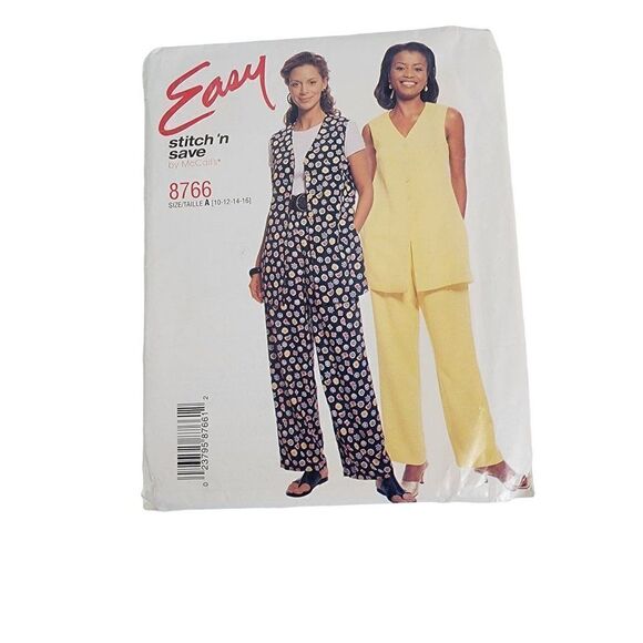 McCalls Other - Easy Stitch n' Save by McCalls Clothing Pattern Number 8766, New Old Stock
